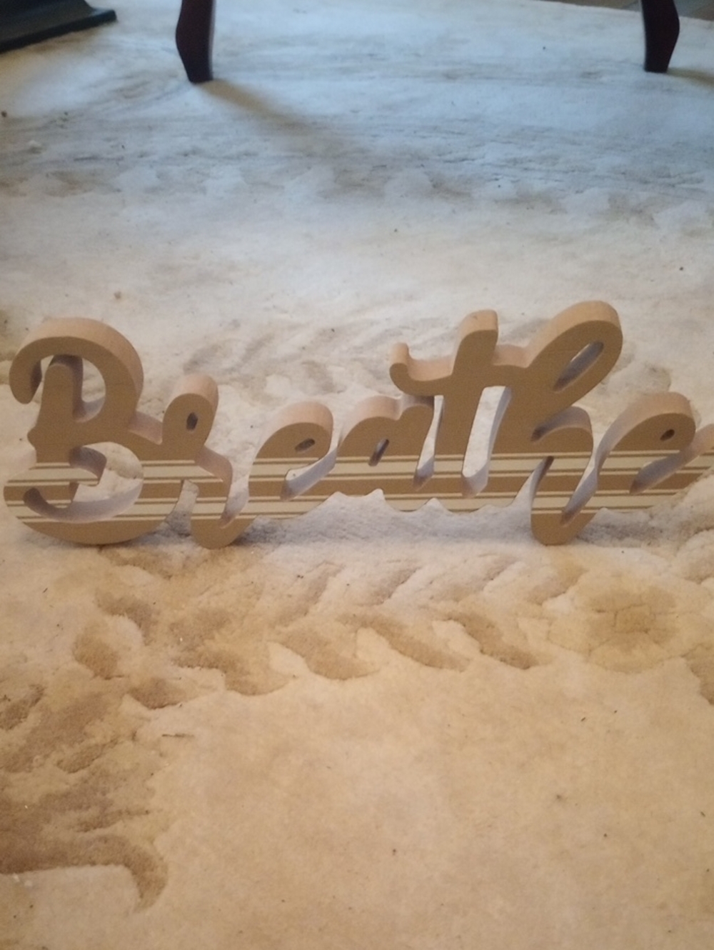 Better Homes And Gardens 'Breathe' Script Wall Decor in Beige and Cream